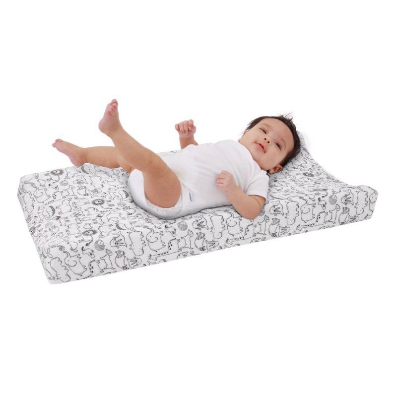 Carter's Safari Animals Super Soft Changing Pad Cover - Black and White