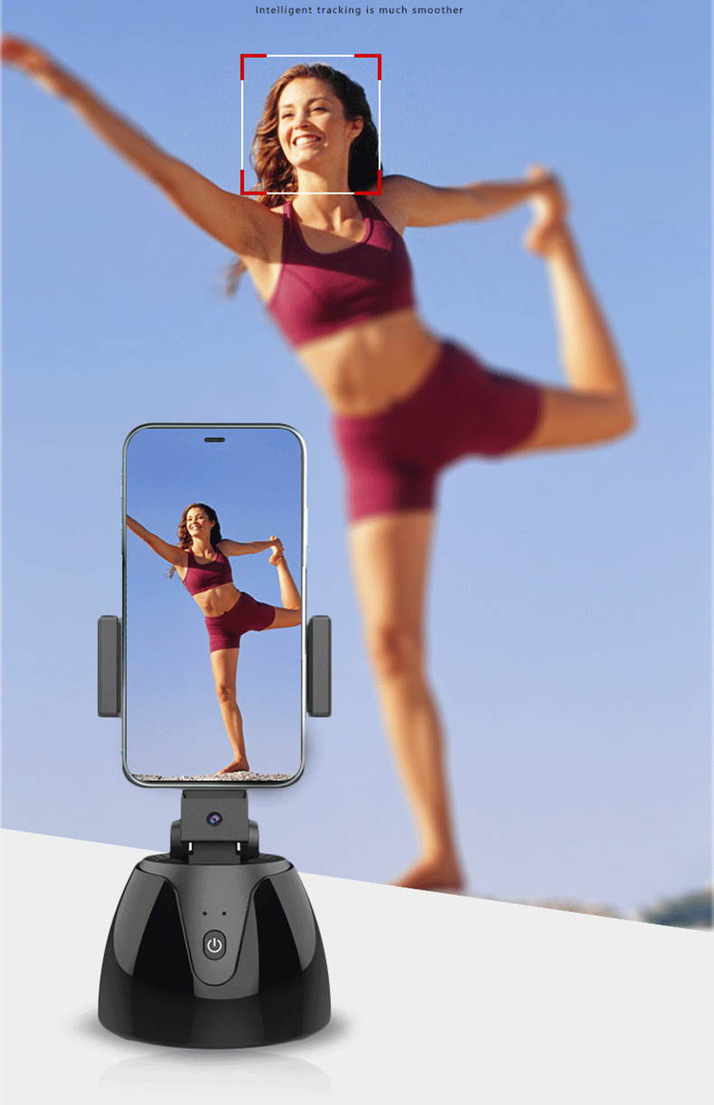 Mobile phone PTZ intelligent automatic camera tracking artifact 360 degree rotating PTZ stabilizer video shooting equipment automatic mobile phone tracking rod outdoor face tracking camera