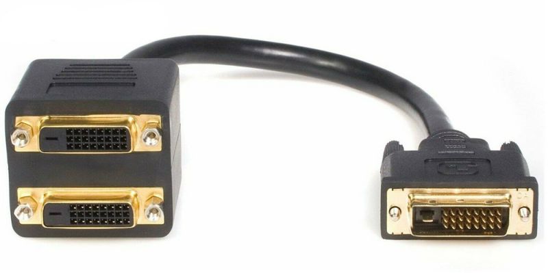PTC DVI-D (Male) to DVI-D[x2] (Female) Video Y-Splitter Adapter