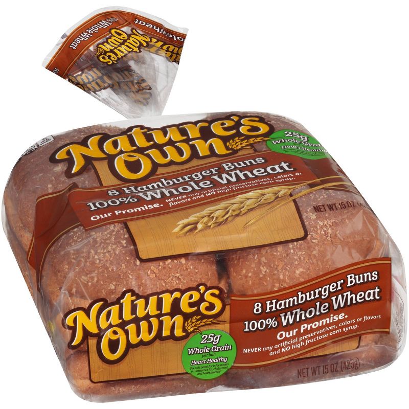 Nature's Own 100% Whole Wheat Sandwich Rolls - 15oz/8ct