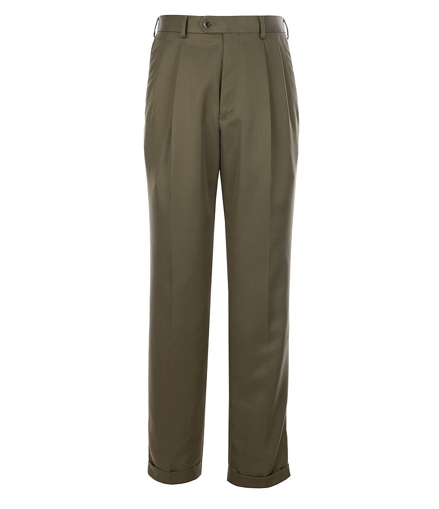 Roundtree & YorkeTravel Smart Non-Iron Pleated Ultimate Comfort Microfiber Stretch Fashion Dress Pants