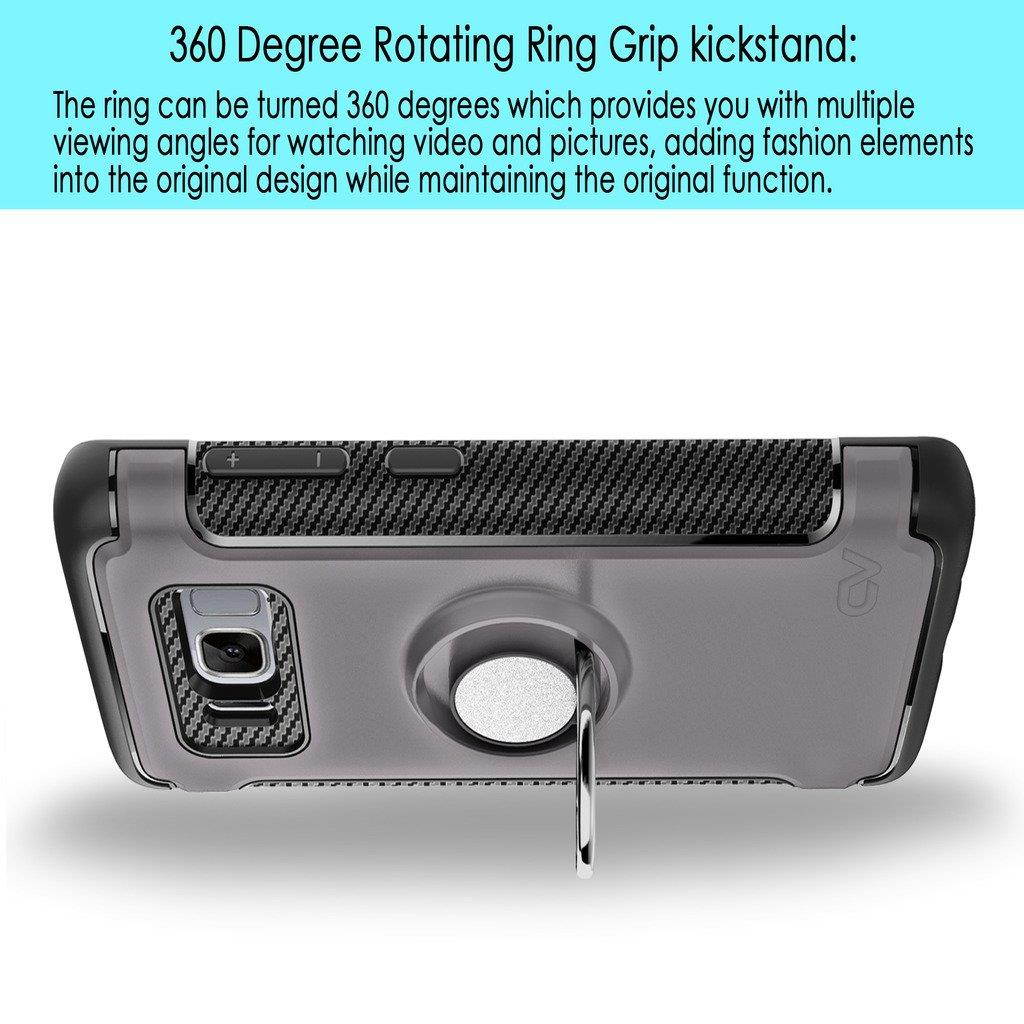 Galaxy S8 Plus Case, Cellularvilla [Slim] High Impact Dual Layer Protective Case [Shockproof] Built-in 360 Degree Rotating Ring Holder Kickstand Cover For Samsung Galaxy S8 Plus (Gray Black)
