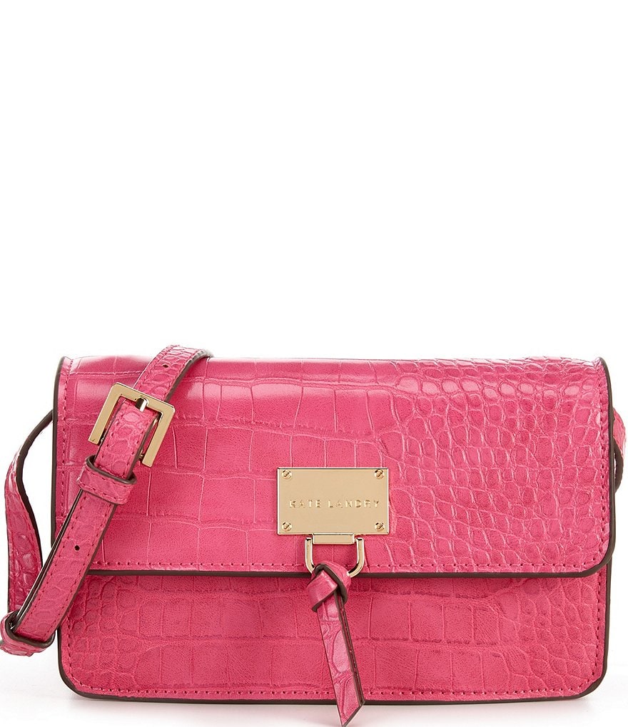 Kate Landry Croco Flap Crossbody Bag