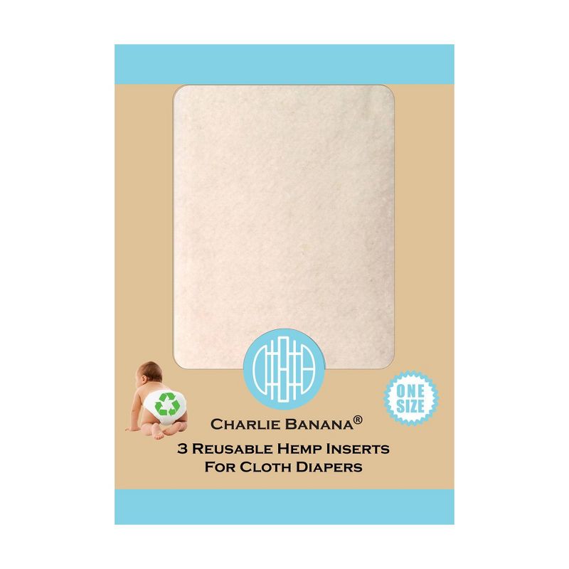 Charlie Banana 3pk Reusable Hemp Inserts - Medium/Large