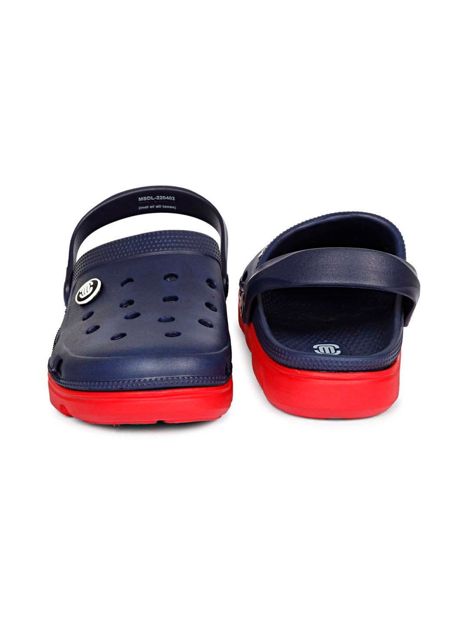 Mozafia Men's Navy Back Strap Clogs