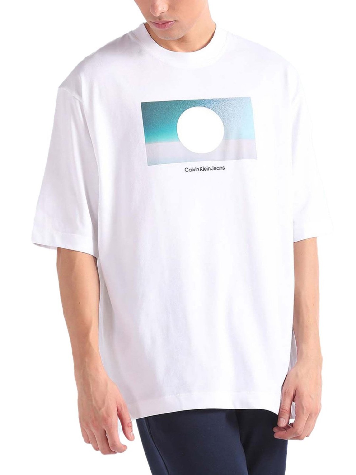 Calvin Klein Jeans Bright White Graphic Boxy Fit T-Shirt