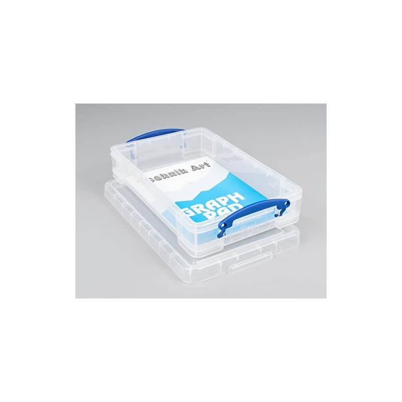 Useful Box Plastic Storage Box, 4 Liters, 14 5/8" x 10 1/4" x 3 3/8", Clear