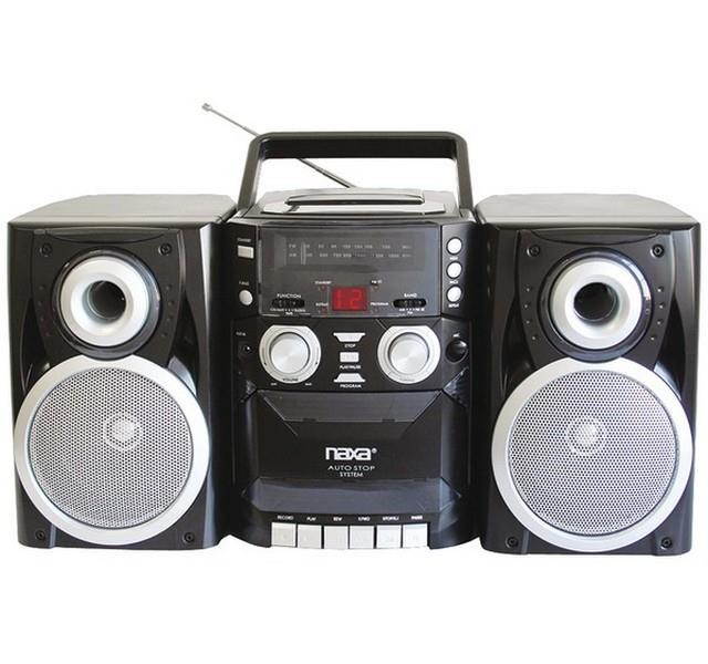 Naxa Npb426 Portable CD Player With Am/Fm Radio, Cassette & Detachable Speakers