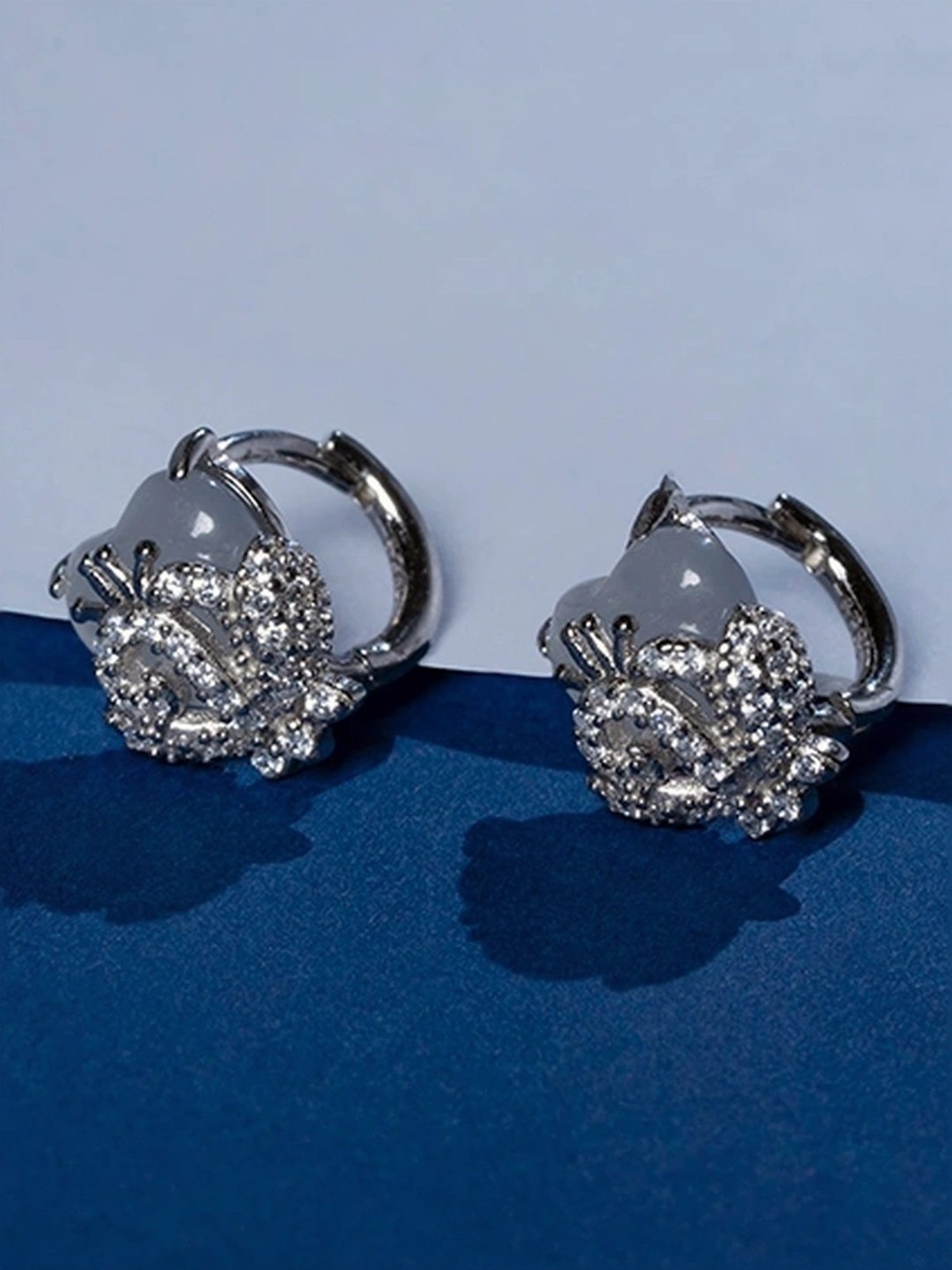 Touch925 Sterling silver Celestial Gaze Hoop Earrings for Women & Girls