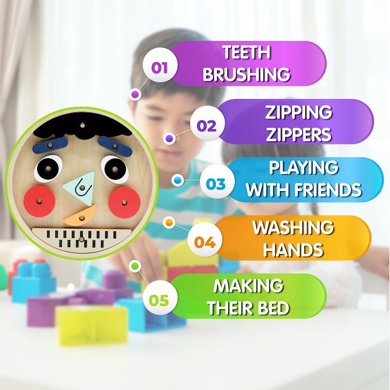 Leo & Friends Funny Faces Educational Wooden Puzzle for Toddlers