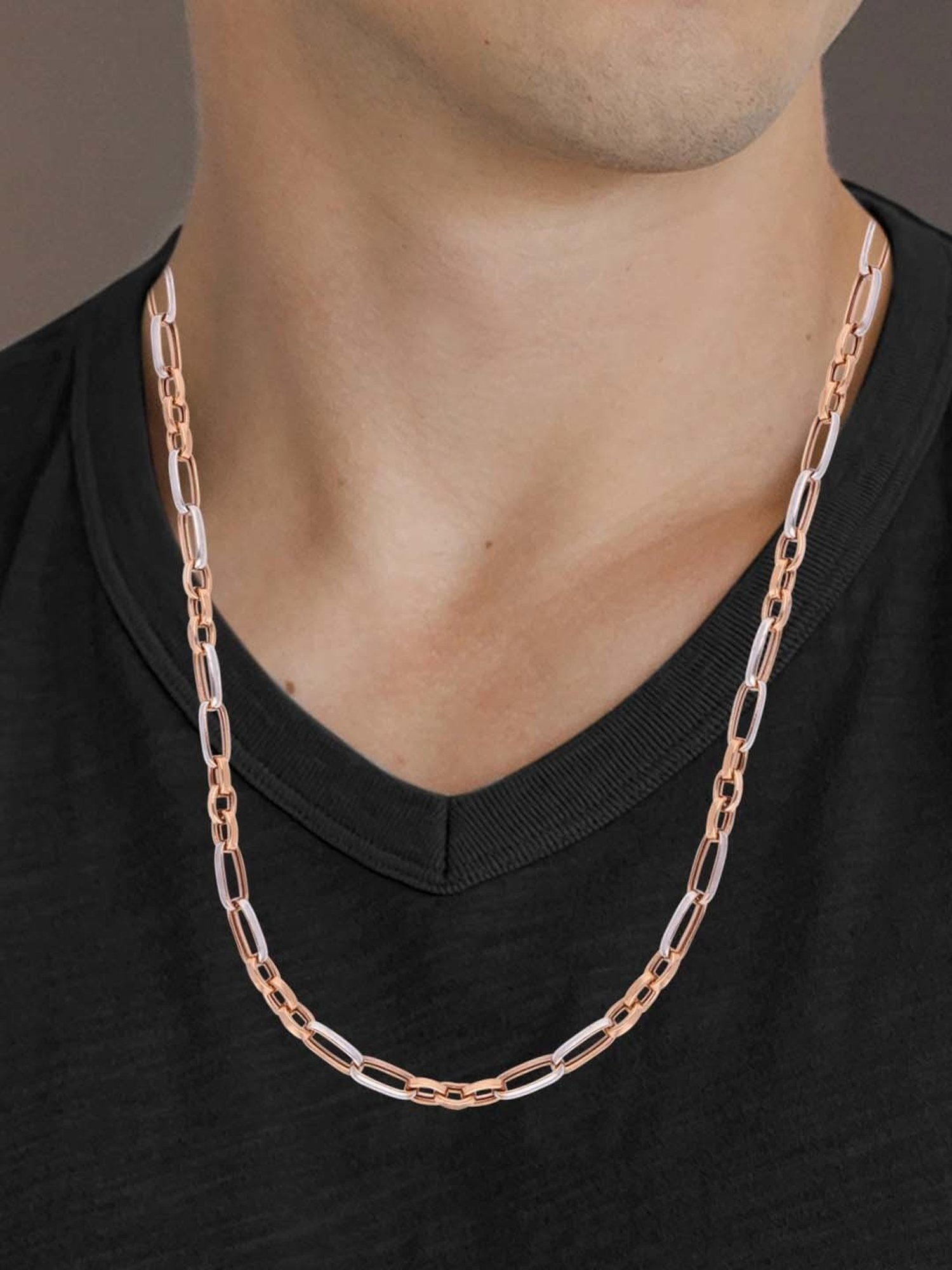CKC Stylish Two-Tone Men's Fancy Chain
