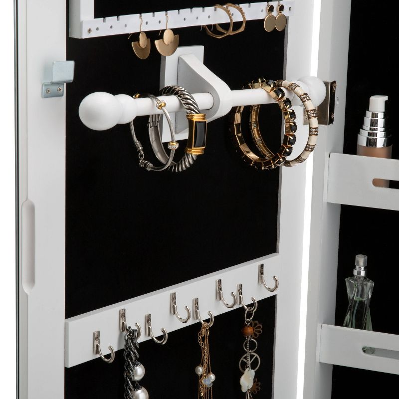 Ruby+Cash Mirrored Jewelry Armoire White