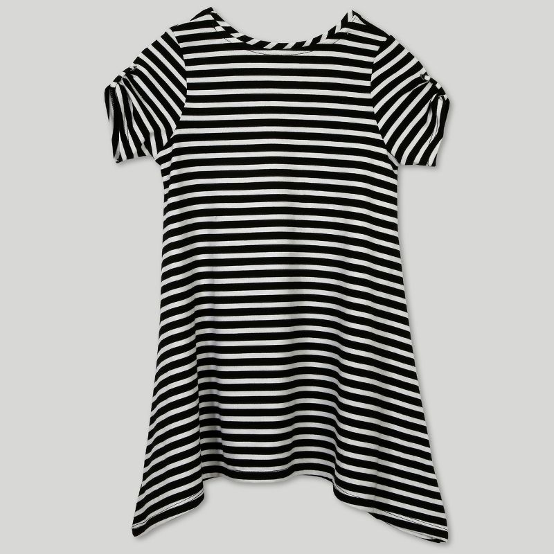 Afton Street Toddler Girls' Short Sleeve Dress - Black/White 12M