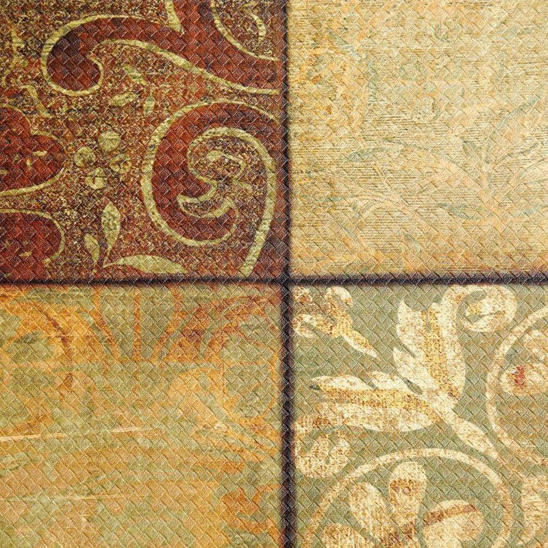 Home Dynamix 19" x 35" Mosaic Kitchen Mat Beige/Green