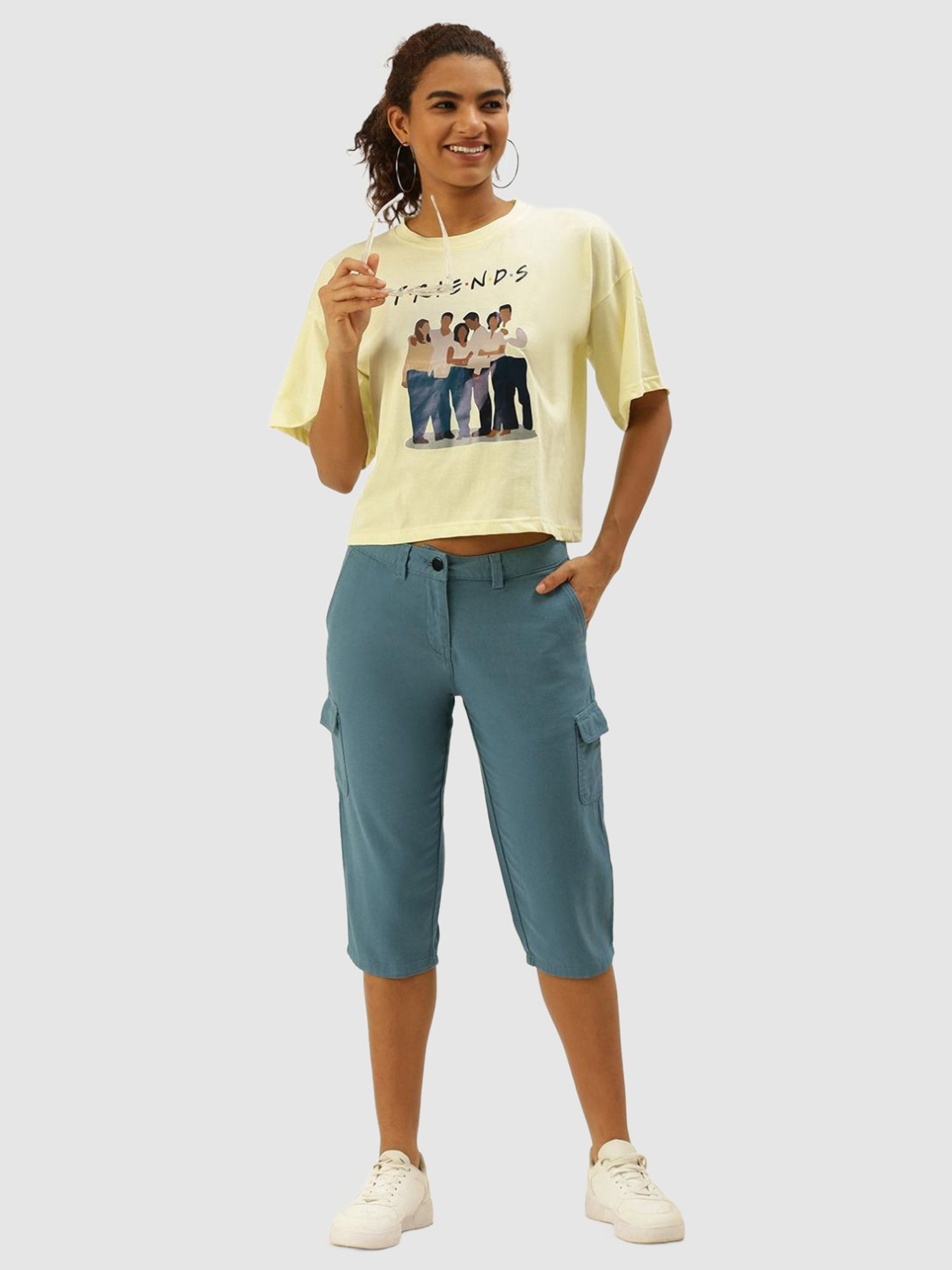 IVOC Green Cotton Mid Rise Capris