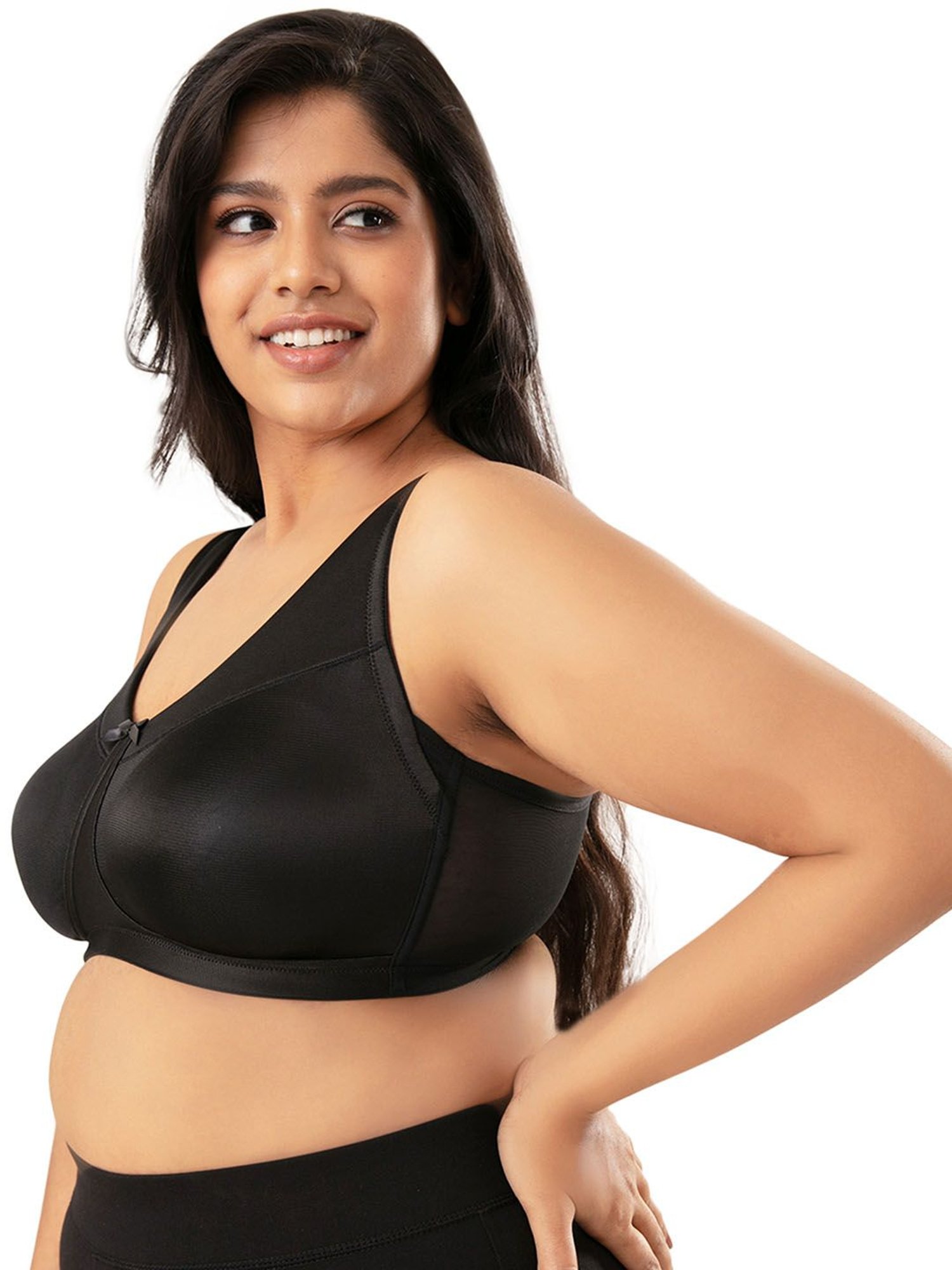 Nykd Black Wireless Non-Padded Full Coverage Full Figure Full Coverage Bra