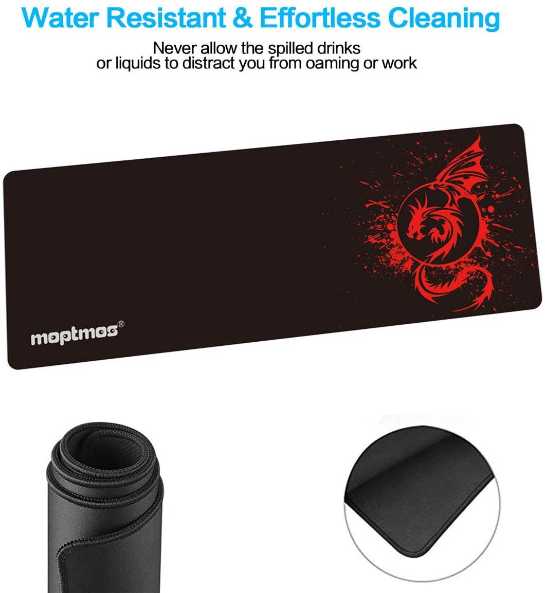 Large Mouse Pad Extended Speed Gaming Mouse Pad Fly Dragon Mouse Pad Gamer Office Computer Mouse Mat (A-Red)