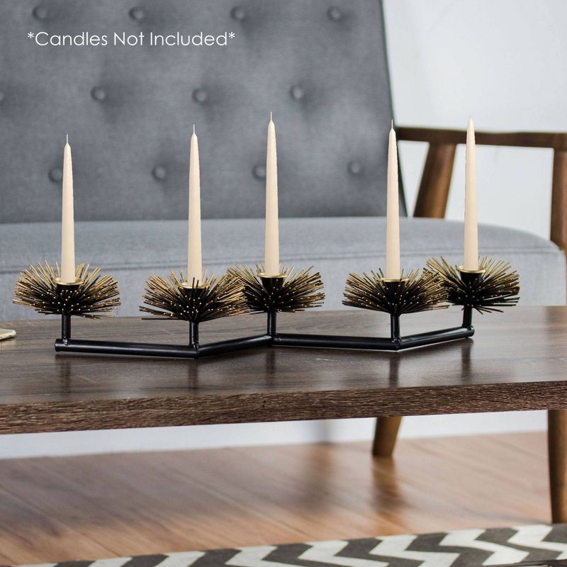 Five Opening Starburst Metal Candleholder Bronze 33.86" - E2