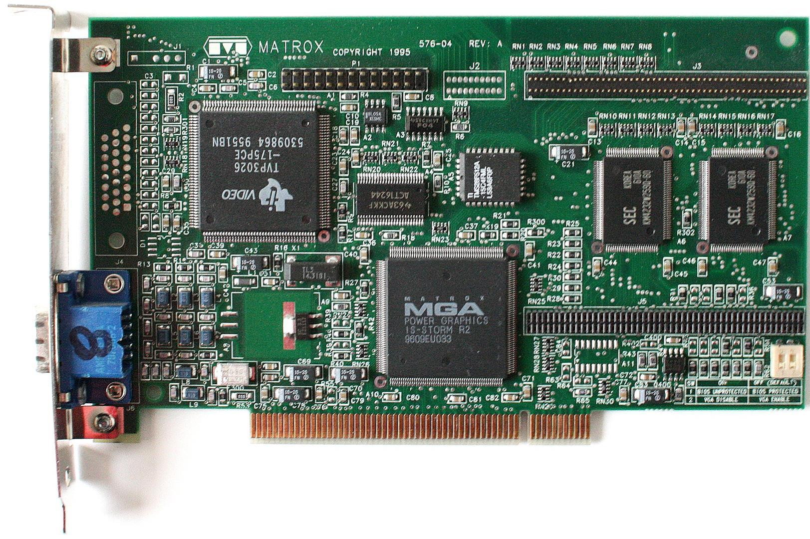 MATROX 576-04 REV.A PCI VIDEO CARD, FCC ID: ID7057600