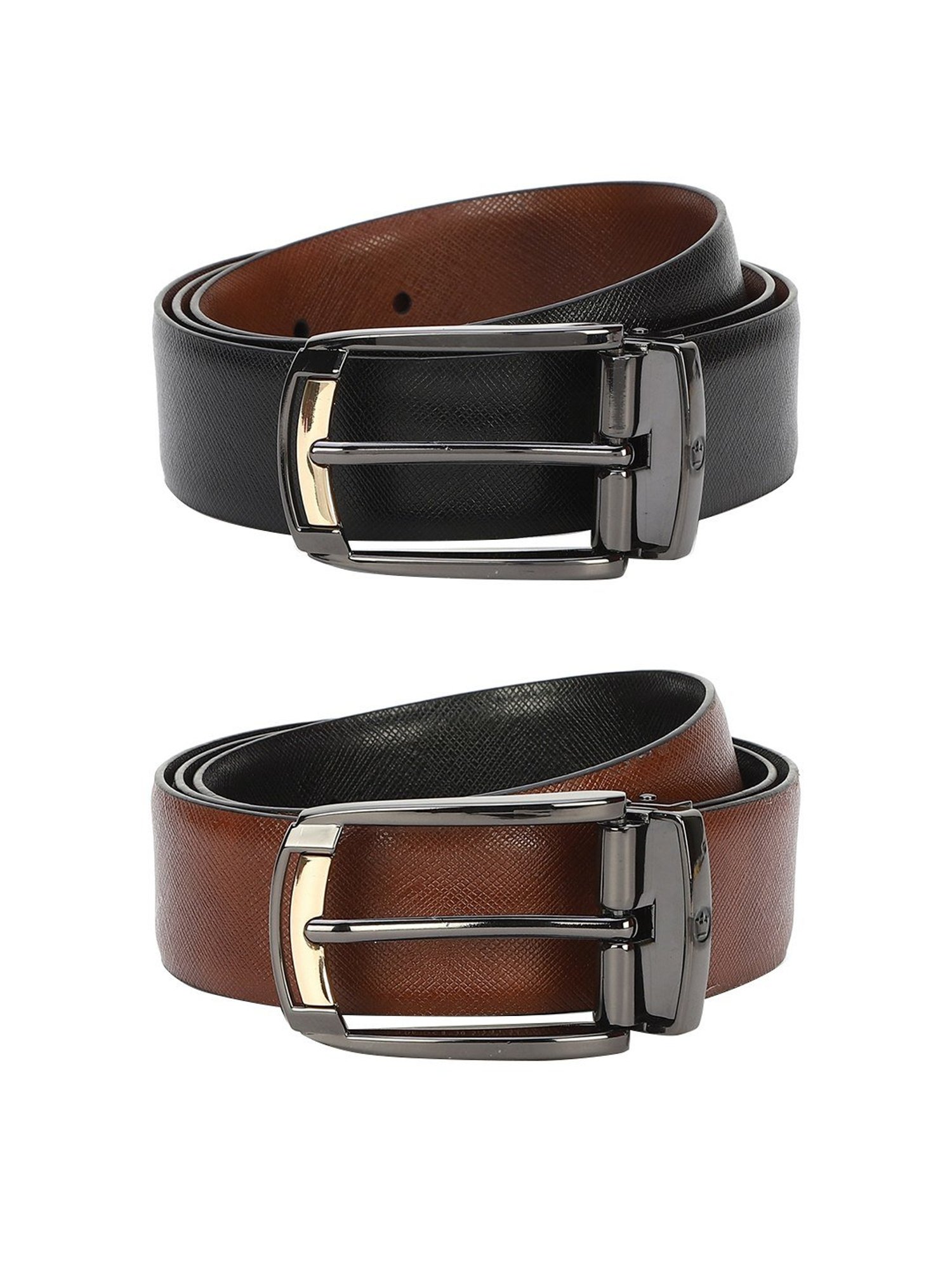 Crusset Black Leather Formal Belt for Men