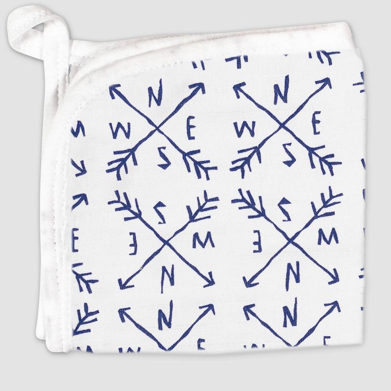 Honest Baby Boys' 4pk Organic Cotton Compass Washcloth