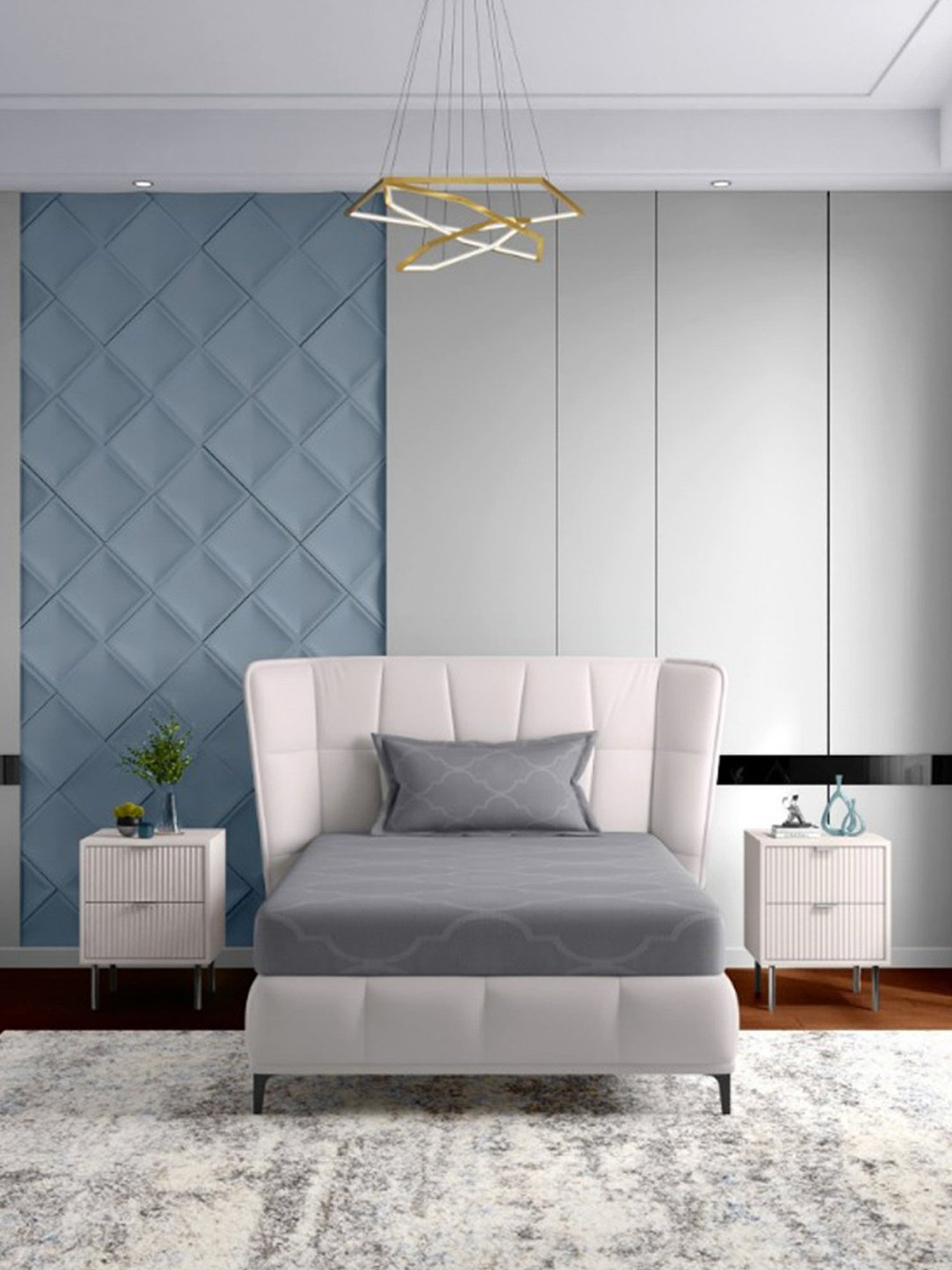 Petal Home Grey 300 TC Cotton Single Bedsheet with Pillow Cover