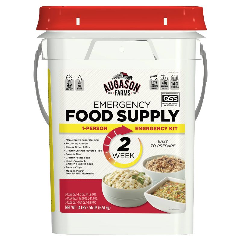 Augason Farms 2-Week 1-Person Emergency Food Supply Kit - 14lb Pail