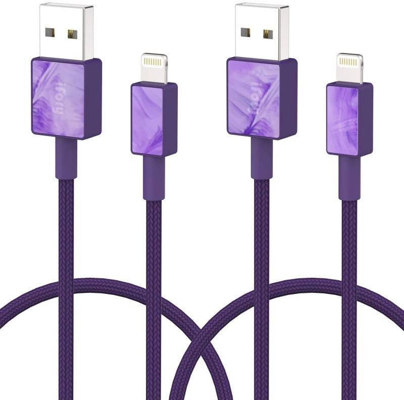 iFory Lightning Cable, iPhone Charger [Apple MFi Certified / 3ft 2 Pack/Dark Purple] Fast Charging Cord Compatible with iPhone 11 Pro Max, 11 Pro, X, Xs, Xr, Xs Max, 8/8 Plus, 7/7 Plus