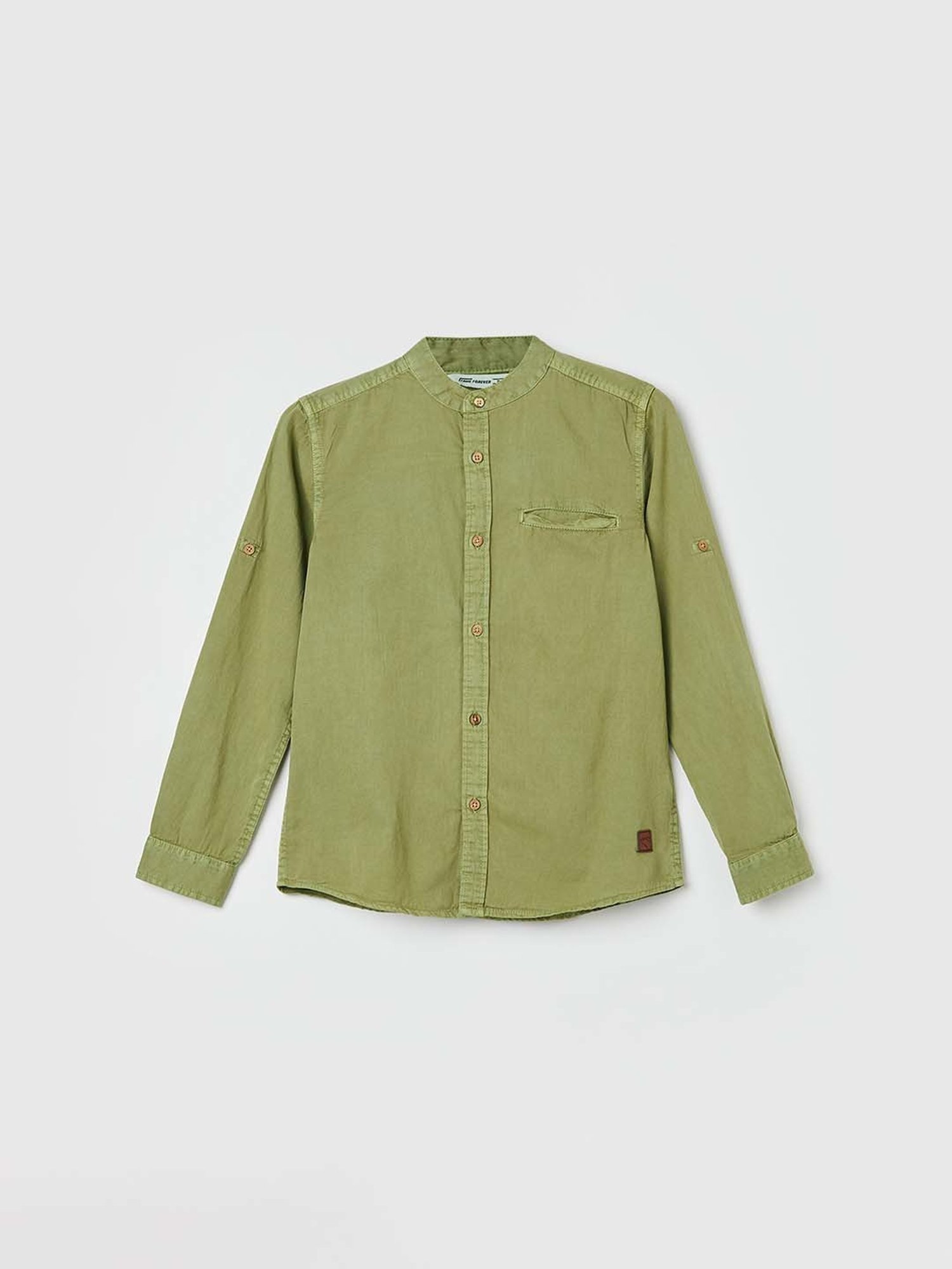 Fame Forever by Lifestyle Kids Olive Cotton Regular Fit Full Sleeves Shirt