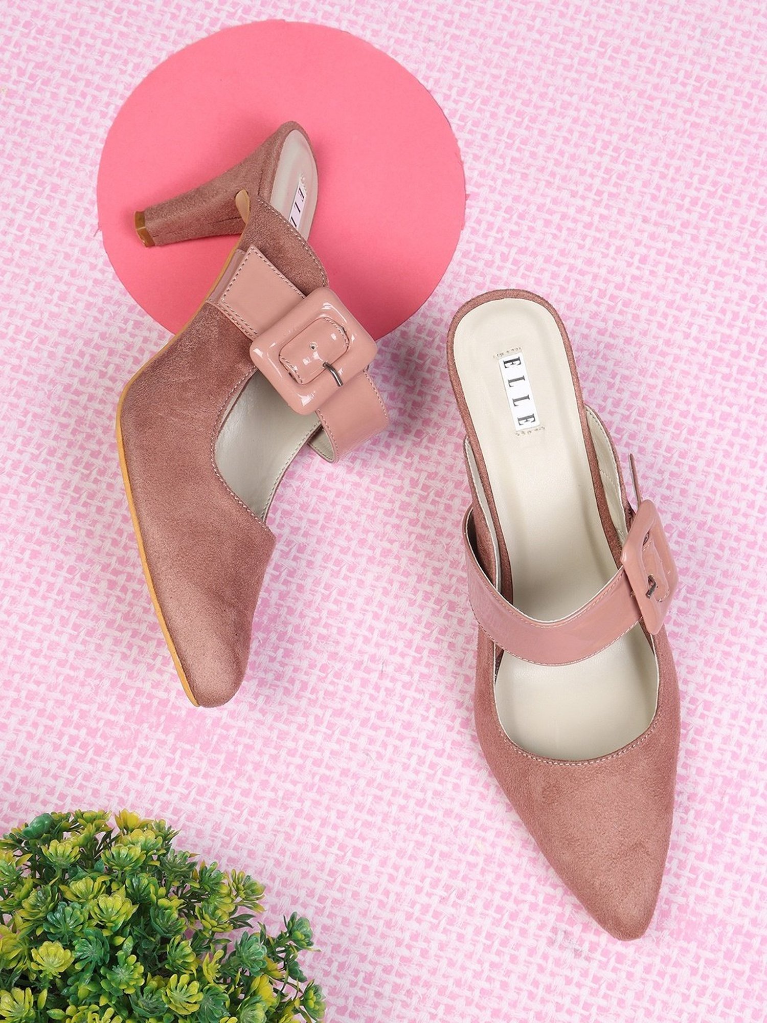 Elle Women's Peach Mule Shoes