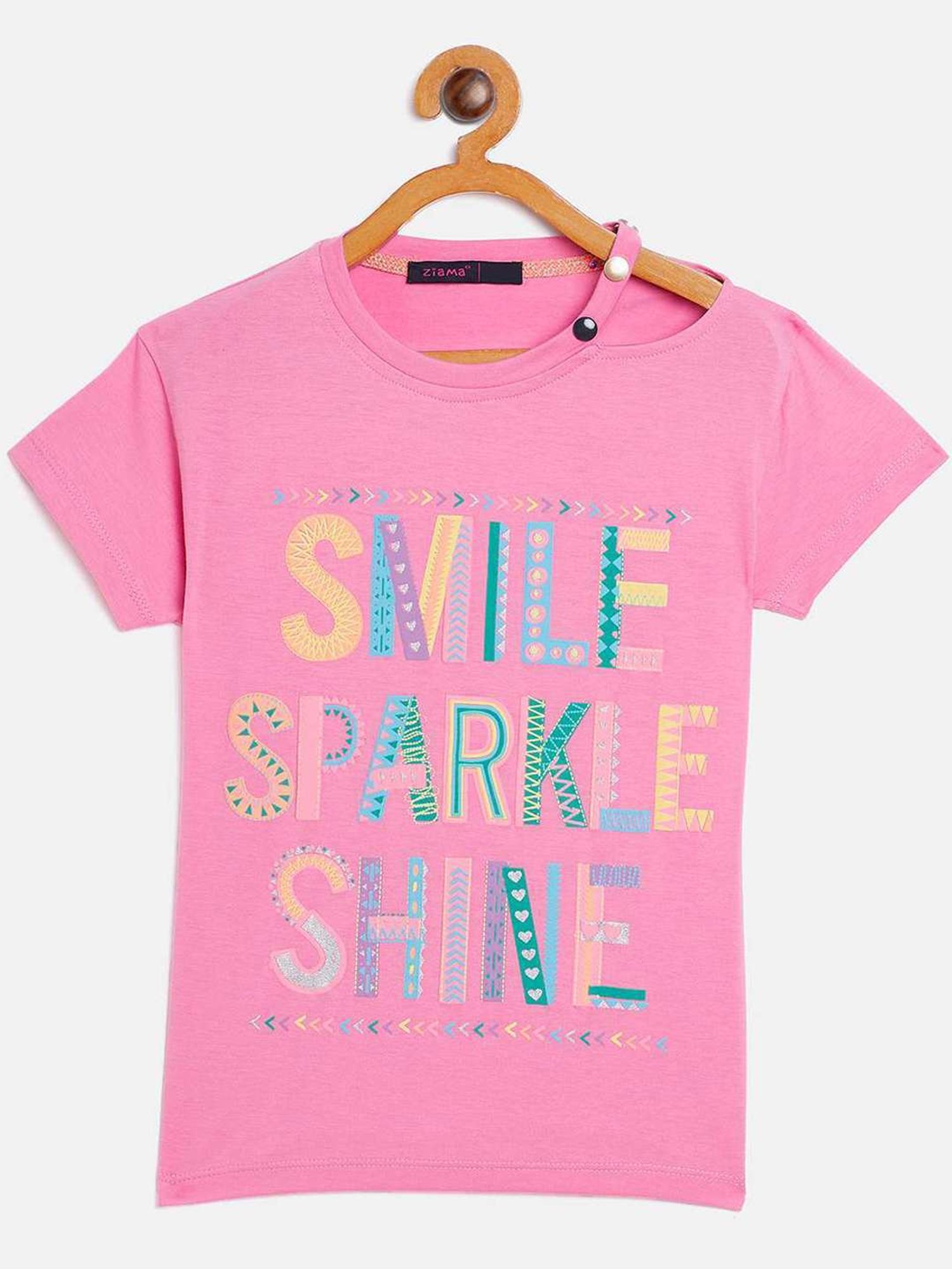 ZIAMA Kids Pink Printed Top