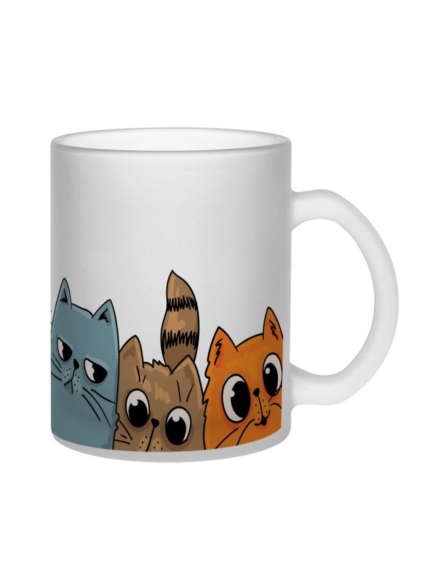 Gathari Aesthetic White Glass Frosted Coffee Mug