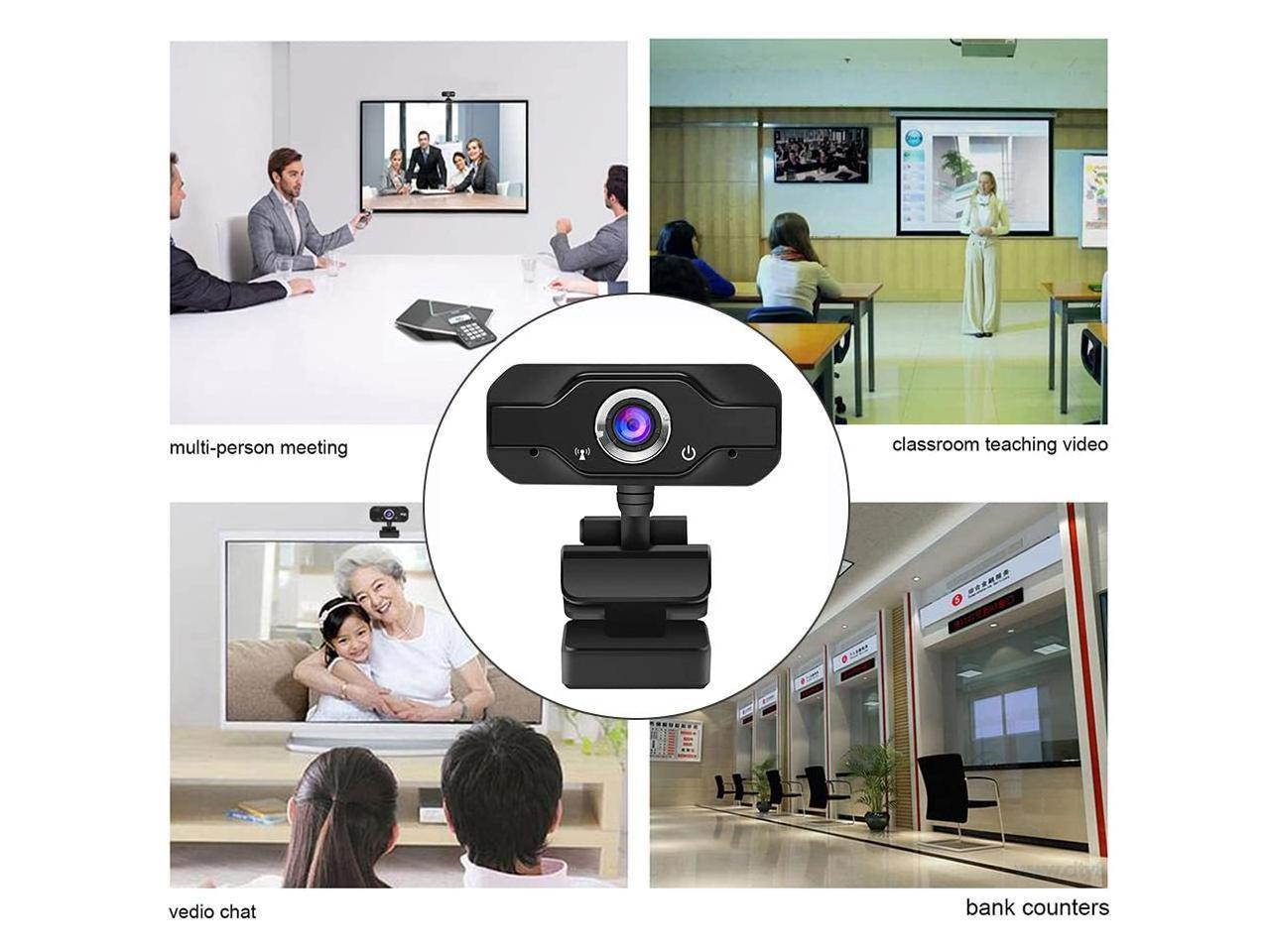 PC Webcam W18 Replace Logitech C270, 1080P Full HD Webcam USB Desktop & Laptop Webcam Live Streaming Webcam with Microphone Widescreen HD Video Webcam for Video Calling (HD Webcam)&hellip; (Black)