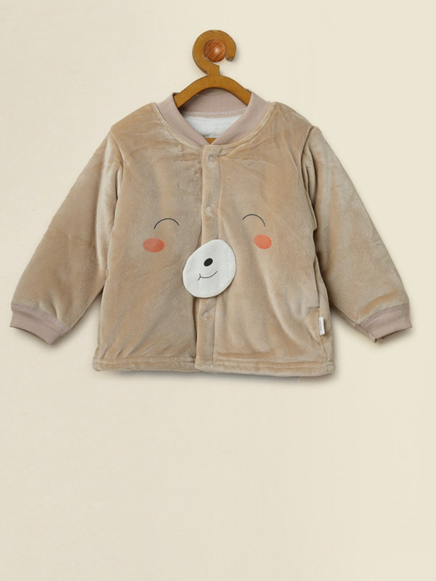 NEUDIS Girls Brown Printed Full Sleeves Sweatshirt with Trousers