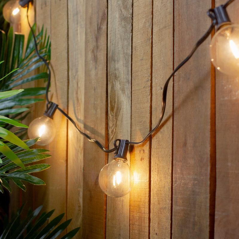 Northlight 20ct Warm White LED G50 Globe Christmas Light Set, 20ft Black Wire