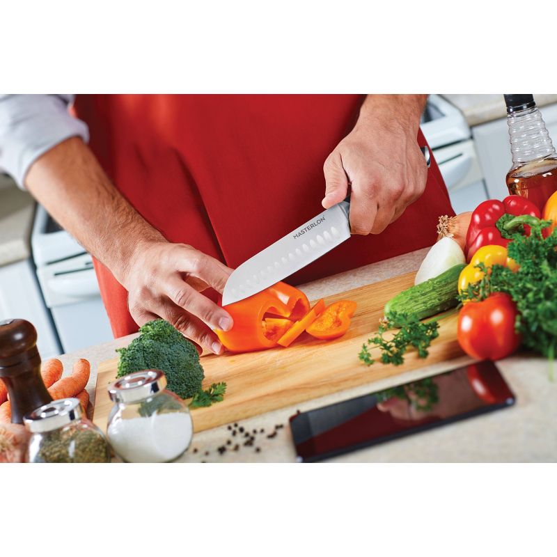 MasterPan Triple Rivet Collection 7" Santoku Knife Black