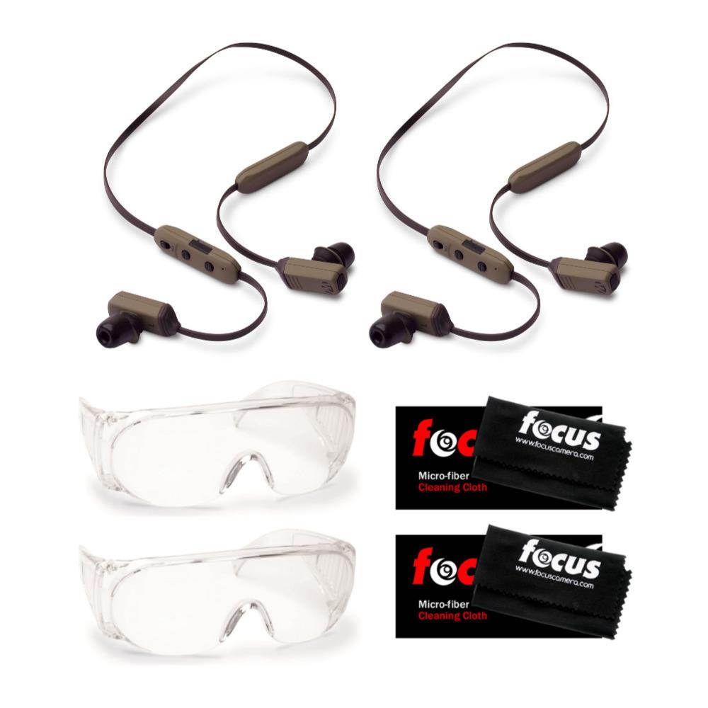 Walker's Rope Hearing Enhancers 2-Pack Bundle with OTG Shooting Glasses