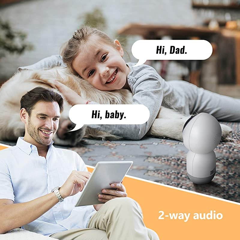 Indoor Security Camera Wireless IP Camera  Dome Camera 1080p Motion Detection 2-Way Audio Night Vision Suitable for Surveillance Home Elder Nanny Pet Safety 2.4G WiFi