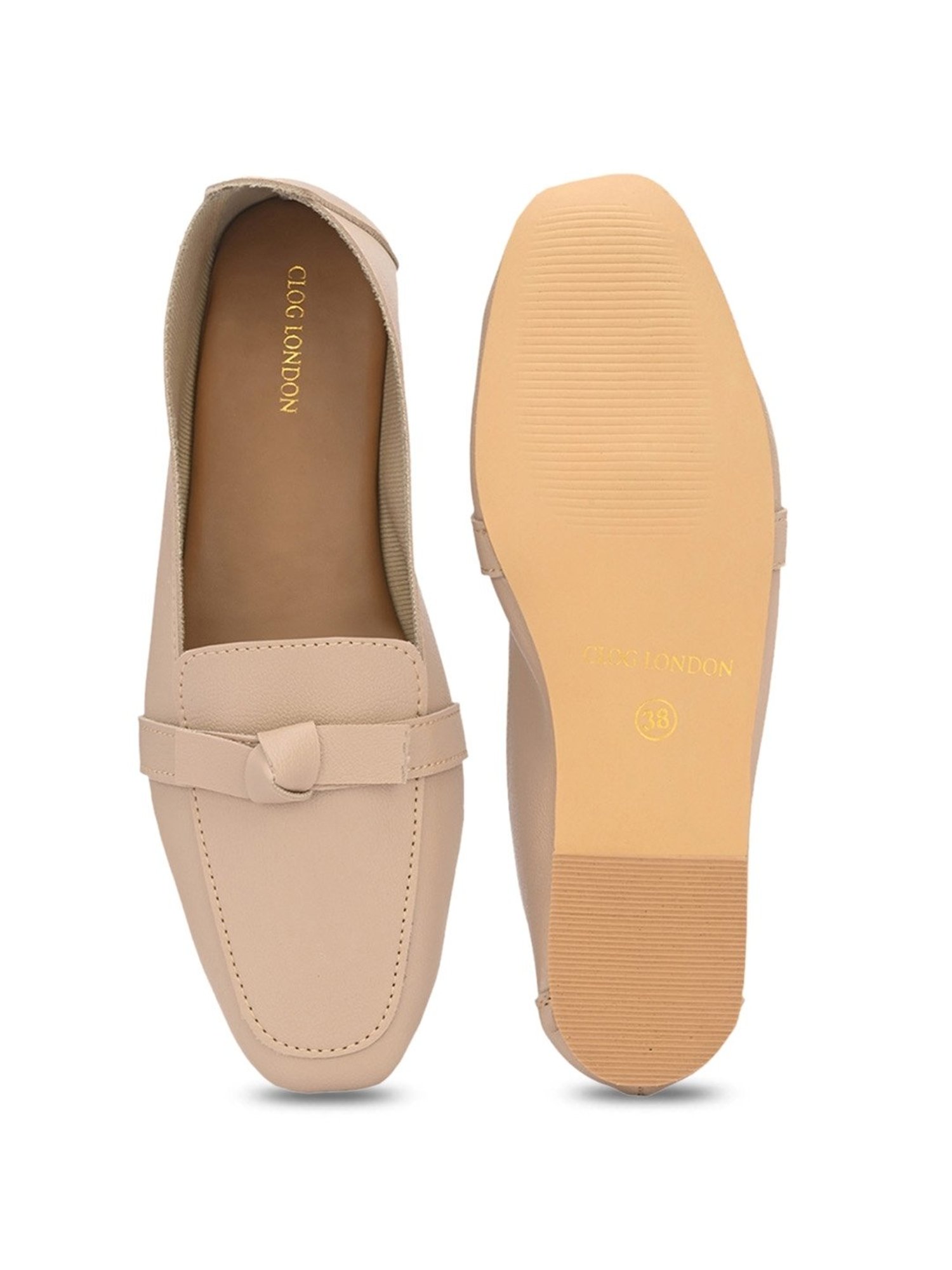 Clog London Women's Beige Casual Loafers