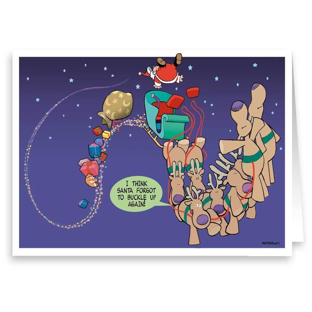 Dont' Forget to Buckle up! - 18 Funny Boxed Christmas Cards (Standard)