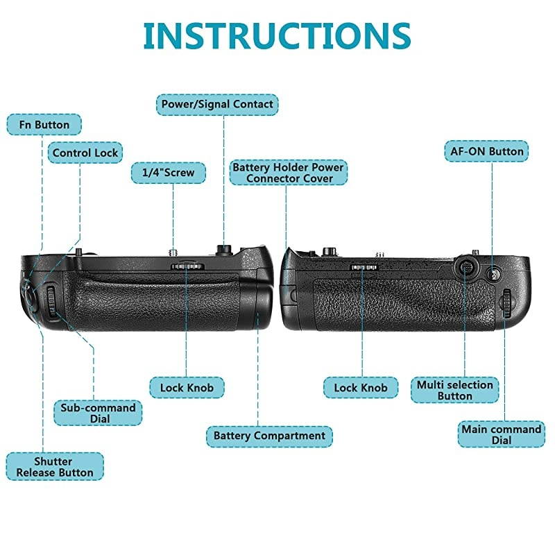 NWD850 Vertical Shooting Power Pack Battery Grip Replacement for MBD18 with 24G Hz Wireless Remote Control for Nikon D850 CameraBattery Not Included
