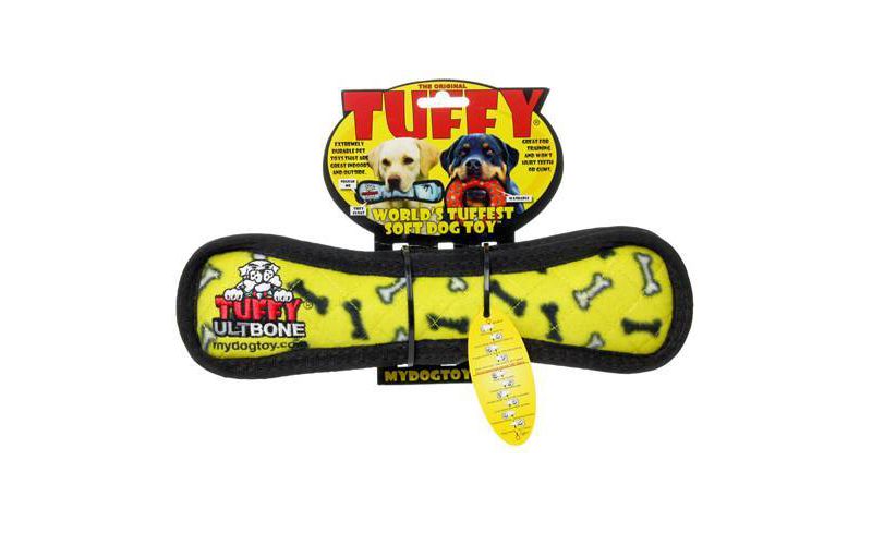 Tuffy Ultimate Bone Dog Toy - Yellow