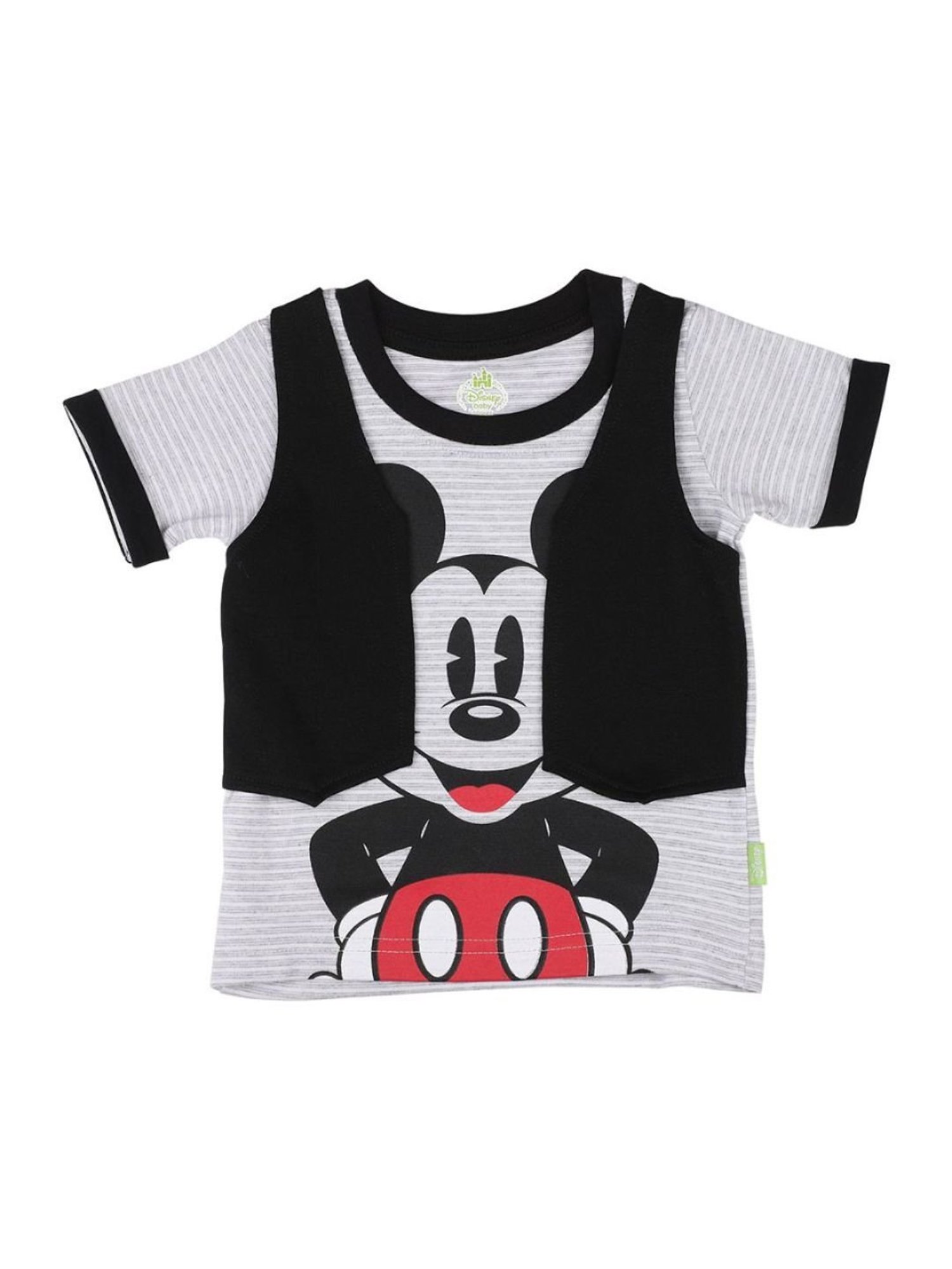 Bodycare Kids Black & Grey Mickey & Friends Printed T-Shirt with Pants