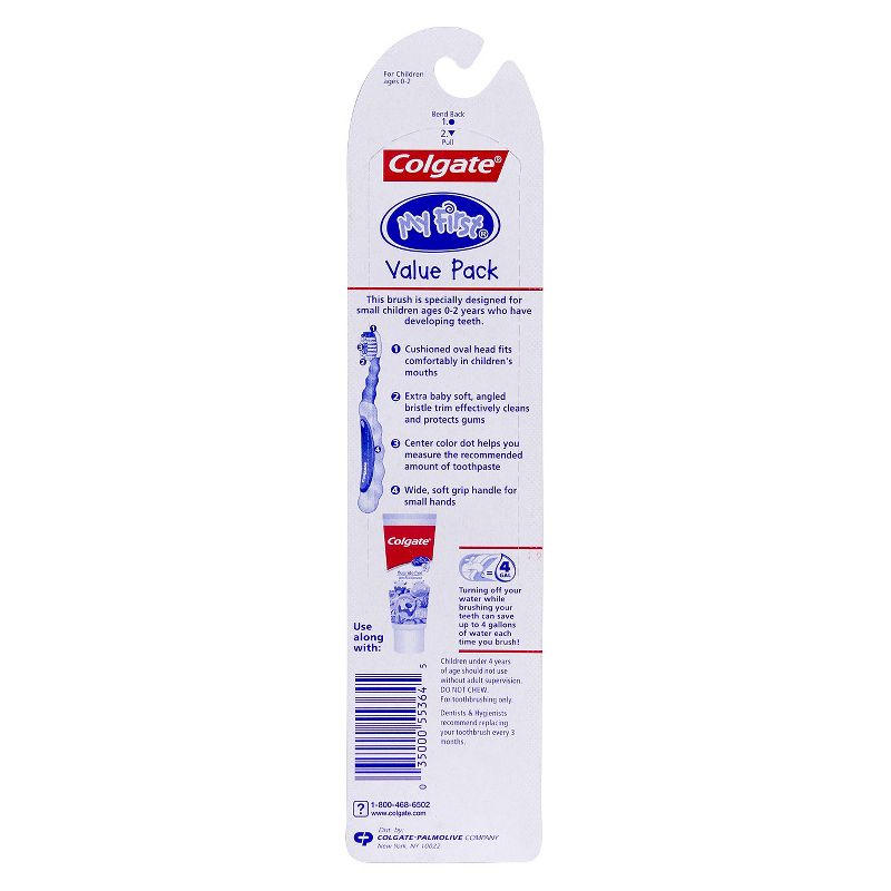 Colgate My First Baby and Toddler Extra Soft Toothbrush - 2ct