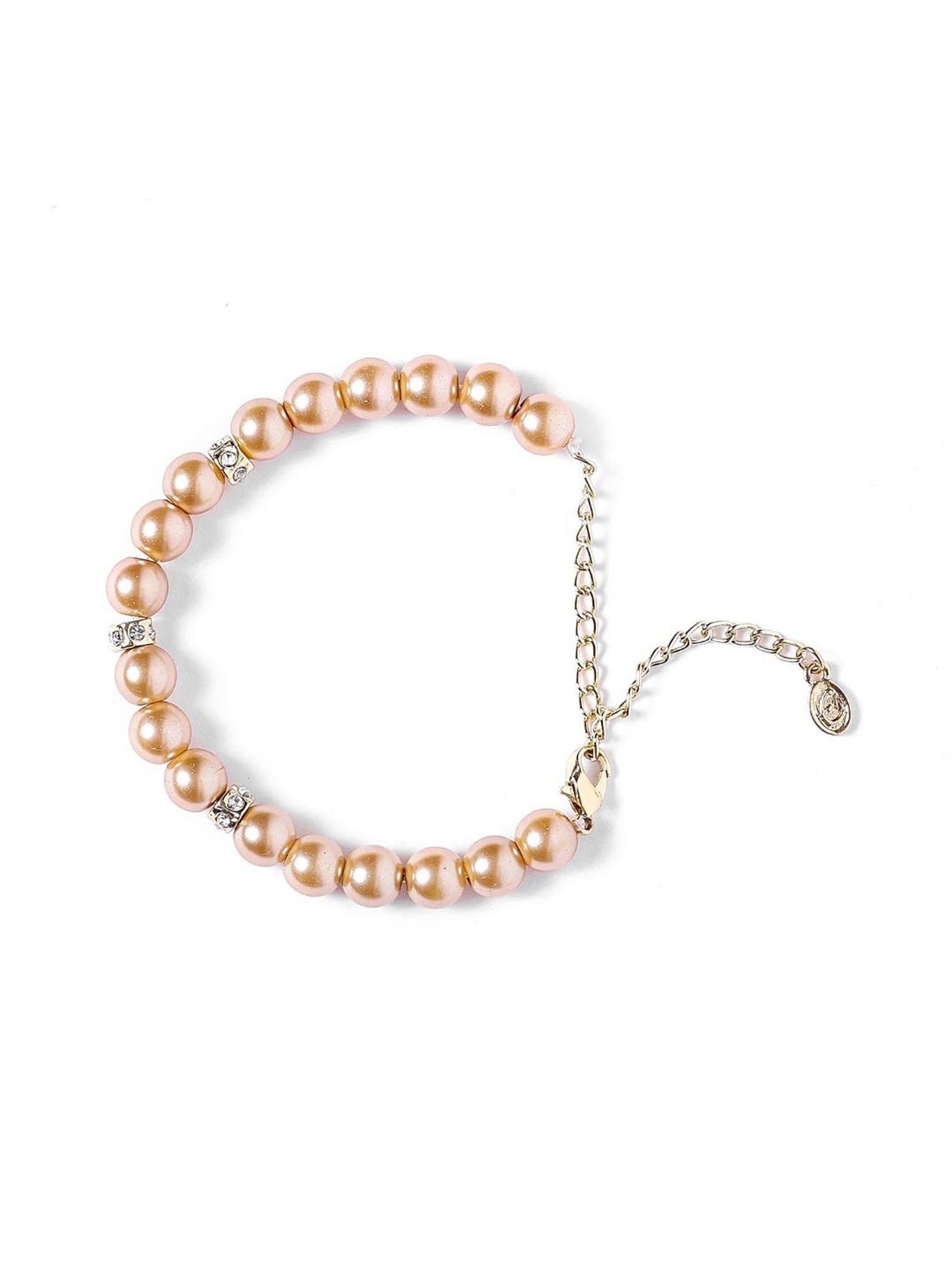 Estele Gold-Plated Single Line Pearl Bracelet for Women