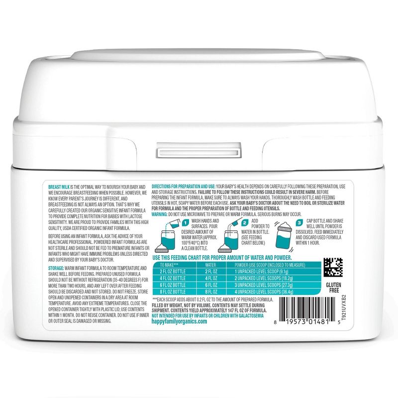 HappyBaby Sensitive Infant Formula with Iron Powder - 21oz