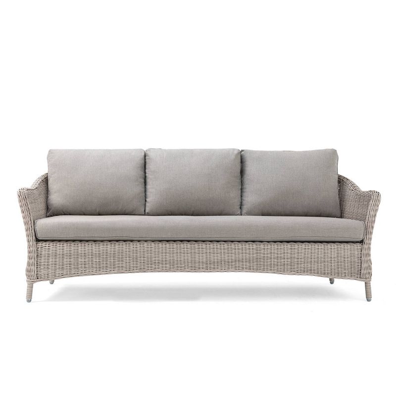 Laurel Sofa Weathered Brown Frame Sunbrella Cast Shale Gray Fabric - La-Z-Boy