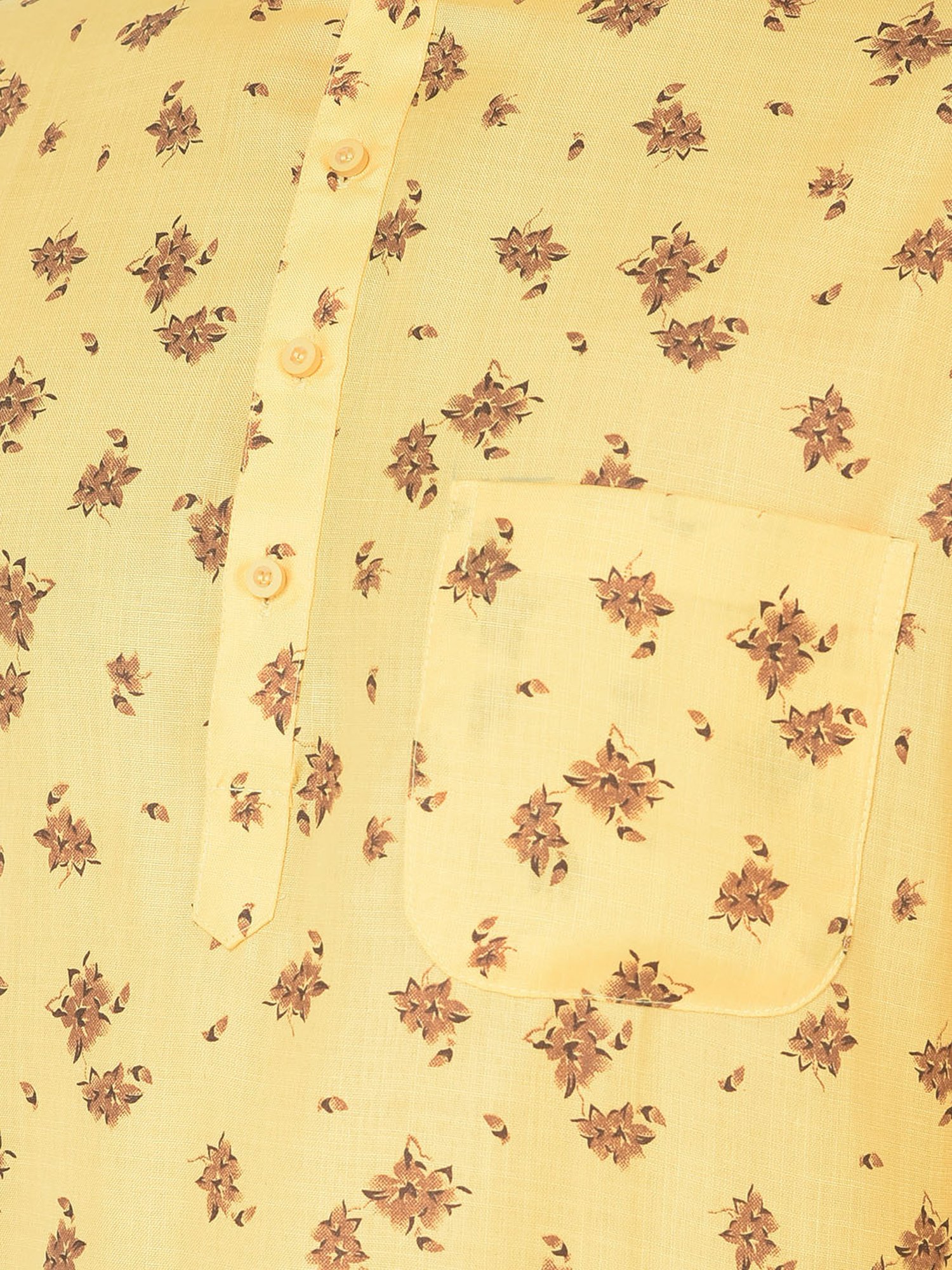 SG LEMAN Yellow & White Regular Fit Printed Kurta and Pyjama Set