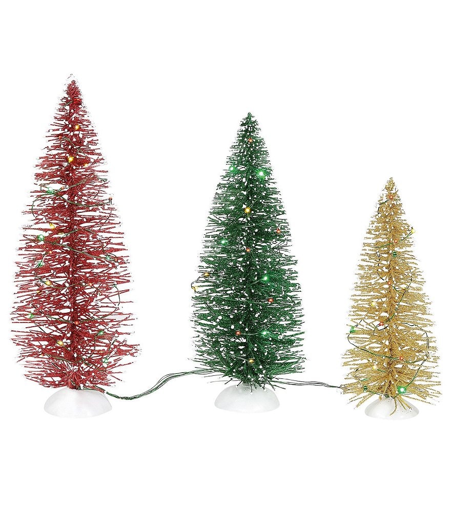 Department 56 Lit Holiday Pines 3-Piece Tree Figurine Set