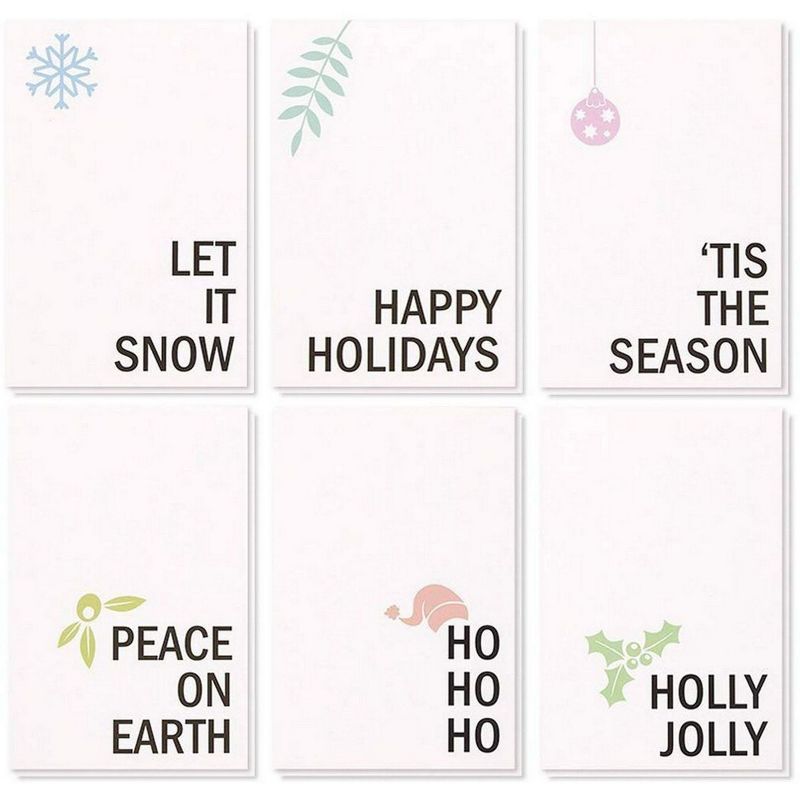 48-Pack Merry Christmas Greeting Cards Bulk Box Set - Xmas Holiday Greeting Cards with Minimalistic Design, Envelopes Included, 4 x 6 inches